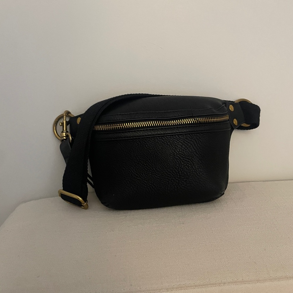 Black Leather Crossbody Bag
